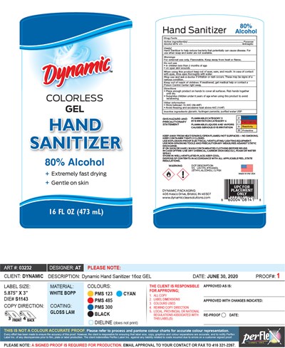 16 Ounce Hand Sanitizer (03232 Dynamic Hand Sanitizer 16oz Gel)